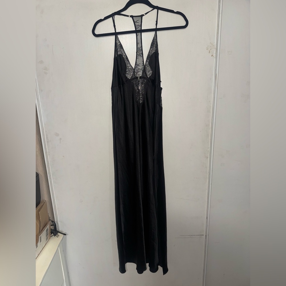 Victoria's Secret Black Lace Slip Dress ((no size tag))